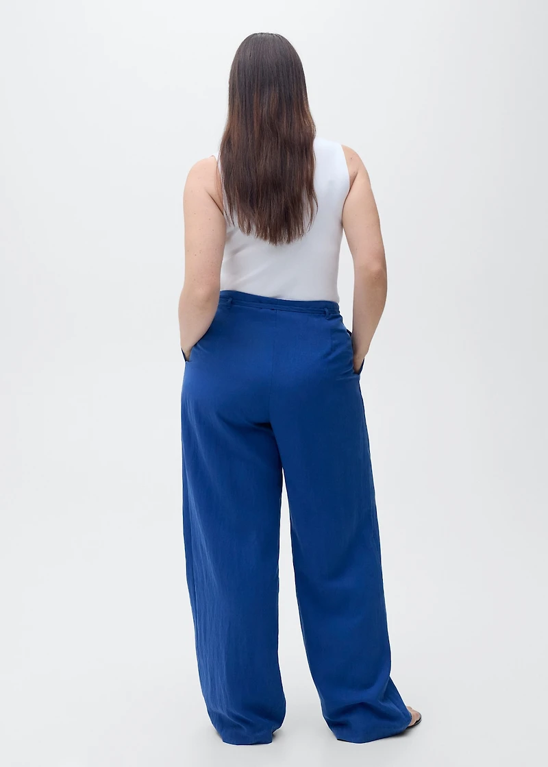 Lyocell suit pants with bow belt