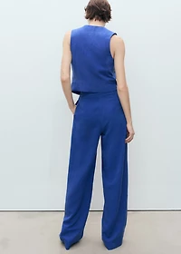 Lyocell suit pants with bow belt