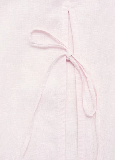 Straight pants with slits and bows