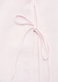 Straight pants with slits and bows