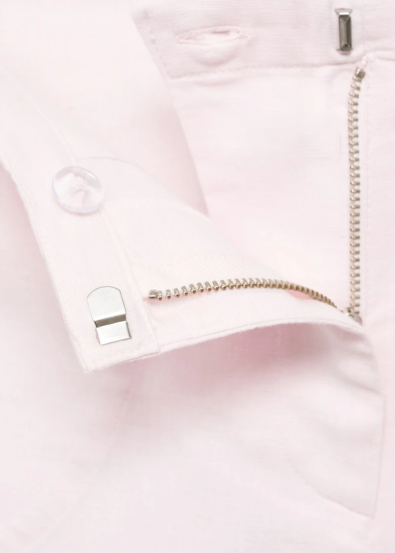 Straight pants with slits and bows