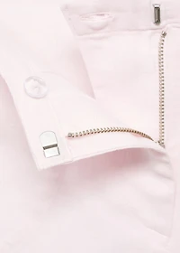 Straight pants with slits and bows