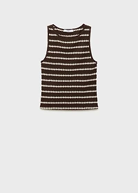 Knitted top with geometric print