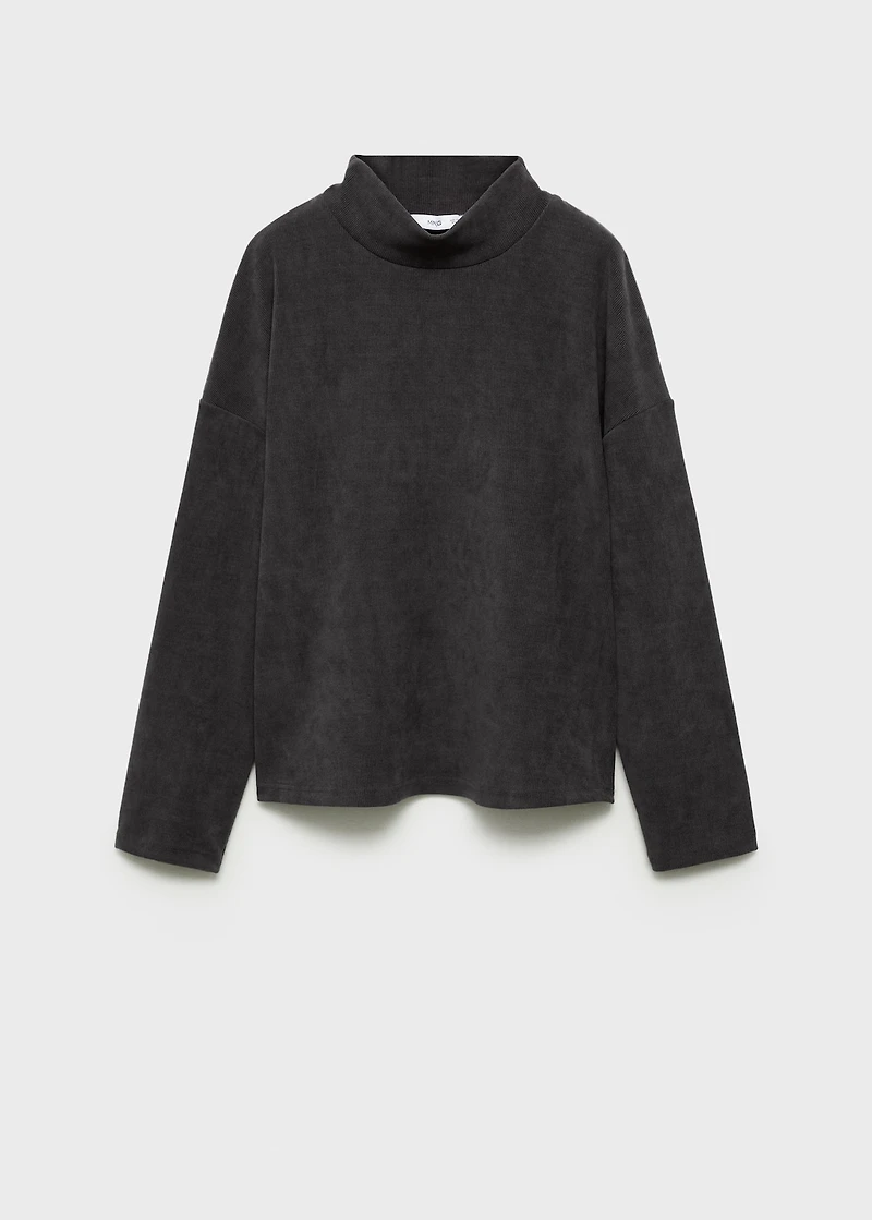 Corduroy sweatshirt with perkins neck