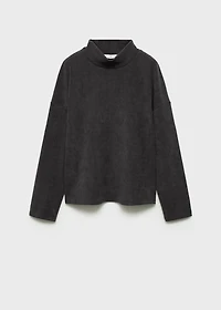Corduroy sweatshirt with perkins neck
