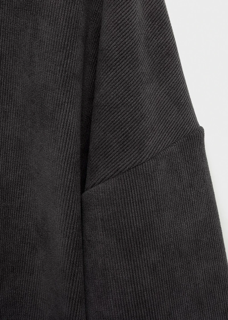 Corduroy sweatshirt with perkins neck