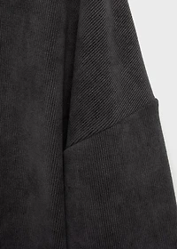 Corduroy sweatshirt with perkins neck