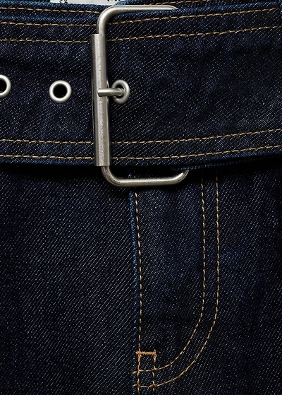 Low-rise straight jeans with belt
