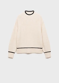 Perkins-neck sweater with contrasting details