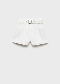 Paperbag shorts with rolled hem and belt