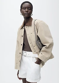 Paperbag shorts with rolled hem and belt