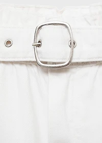 Paperbag shorts with rolled hem and belt