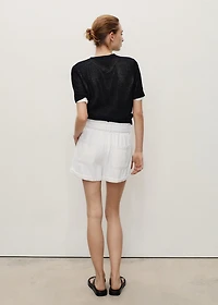 Paperbag shorts with rolled hem and belt