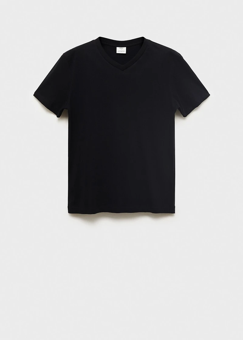 100% cotton slim-fit V-neck t-shirt