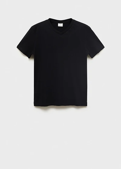 100% cotton slim-fit V-neck t-shirt