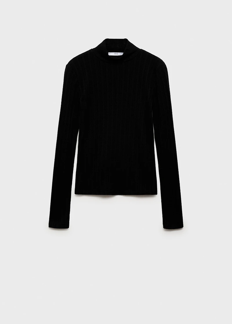 Ribbed high neck t-shirt