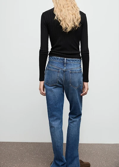 Ribbed high neck t-shirt