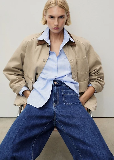 Wide leg jeans with pockets