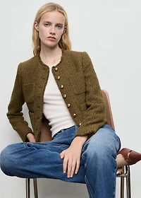 Tweed jacket with jewel buttons