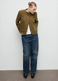 Tweed jacket with jewel buttons