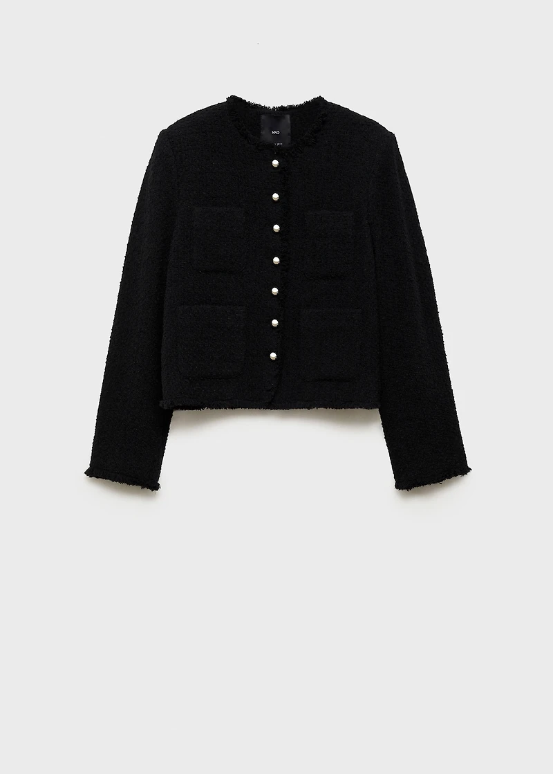 Tweed jacket with jewel buttons