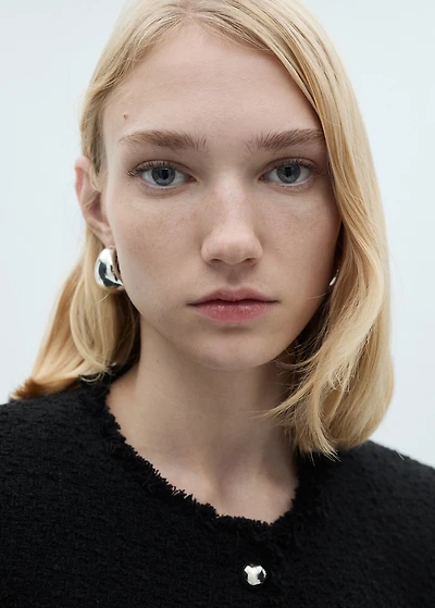 Tweed jacket with jewel buttons