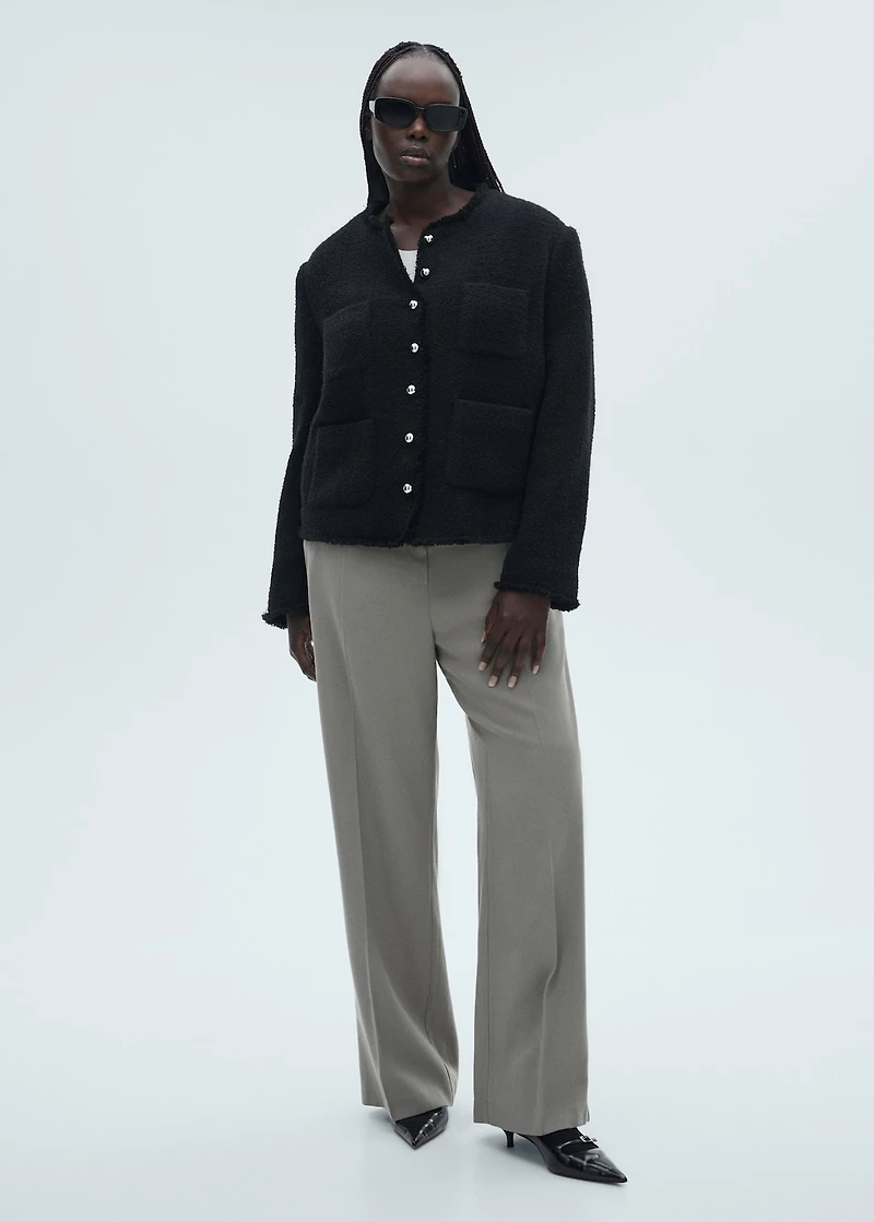 Tweed jacket with jewel buttons