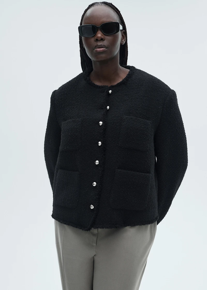 Tweed jacket with jewel buttons