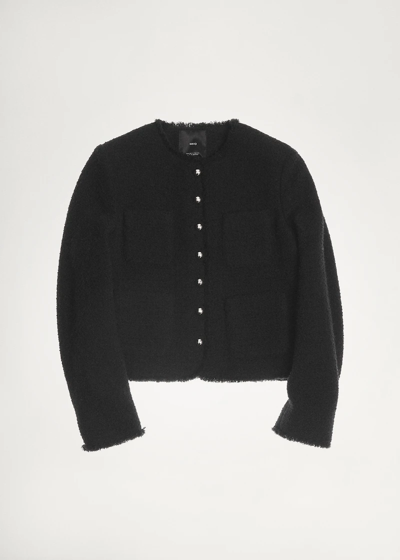 Tweed jacket with jewel buttons