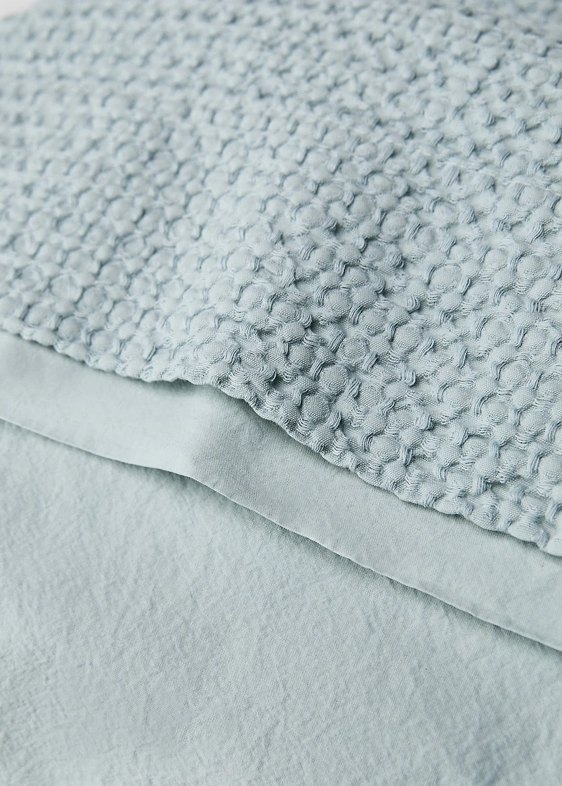 Cotton percale waffle pillowcase 45x110 cm