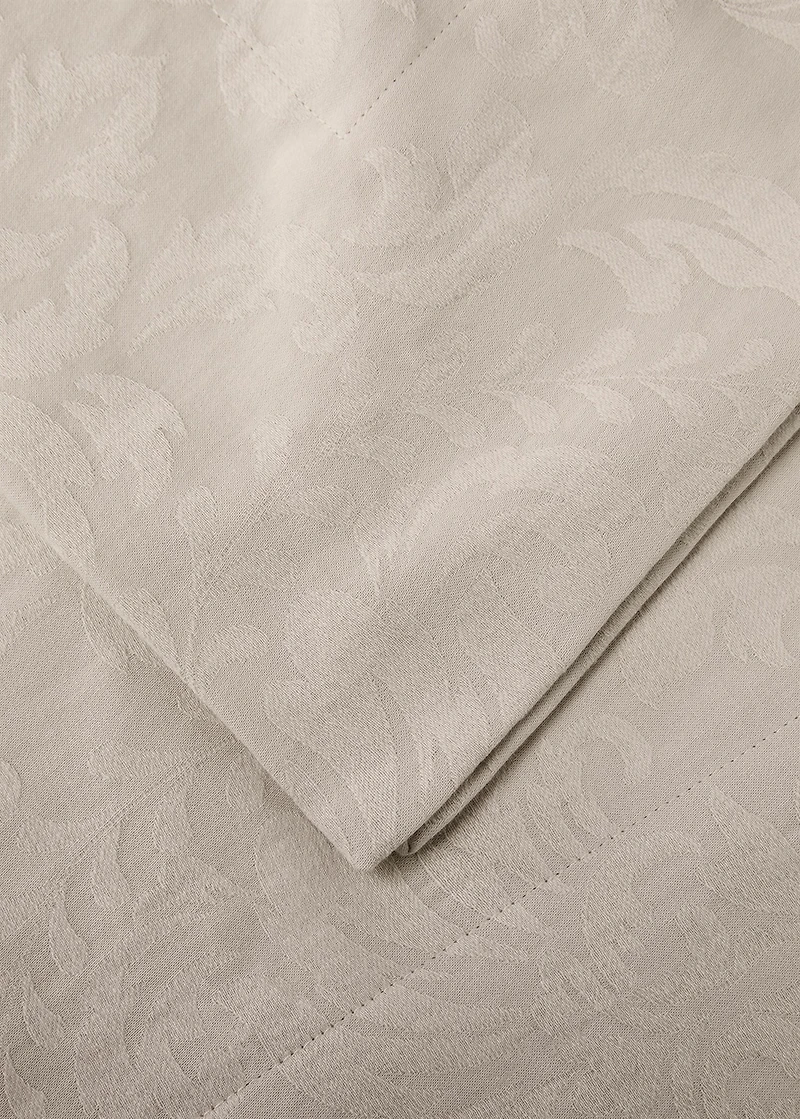 Floral jacquard cotton tablecloth for 6 to 8 diners