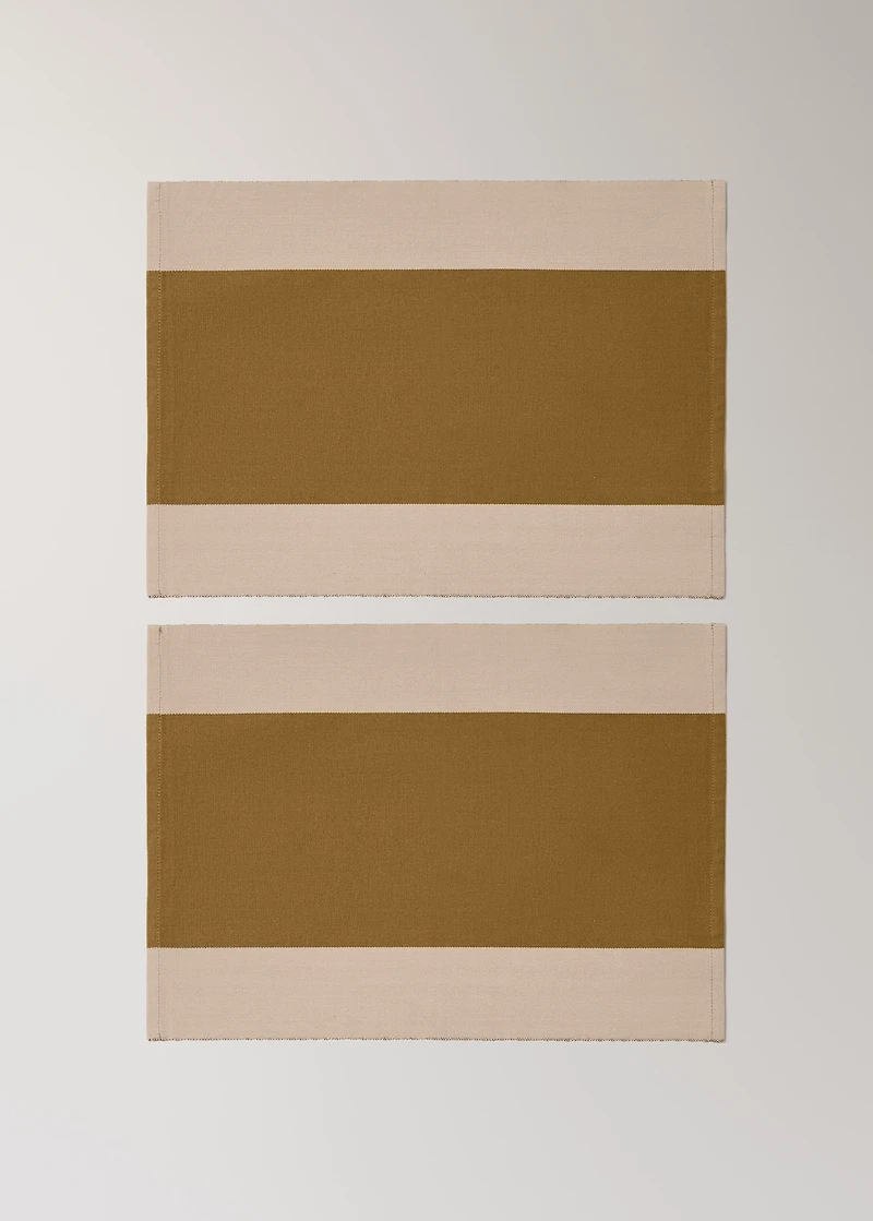 Cotton yarn-dyed striped placemat