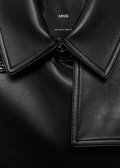 Faux leather trench coat