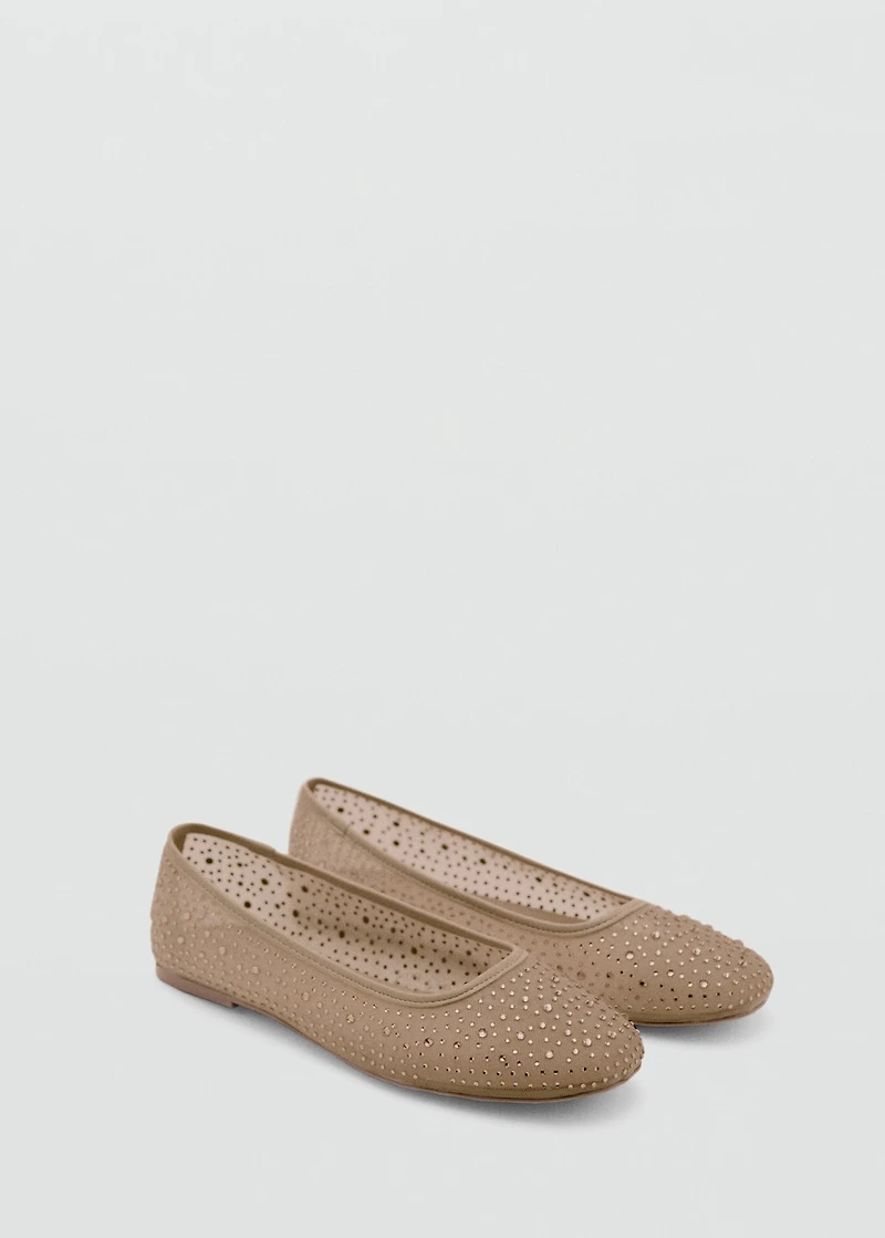 Glitter-effect ballet flats