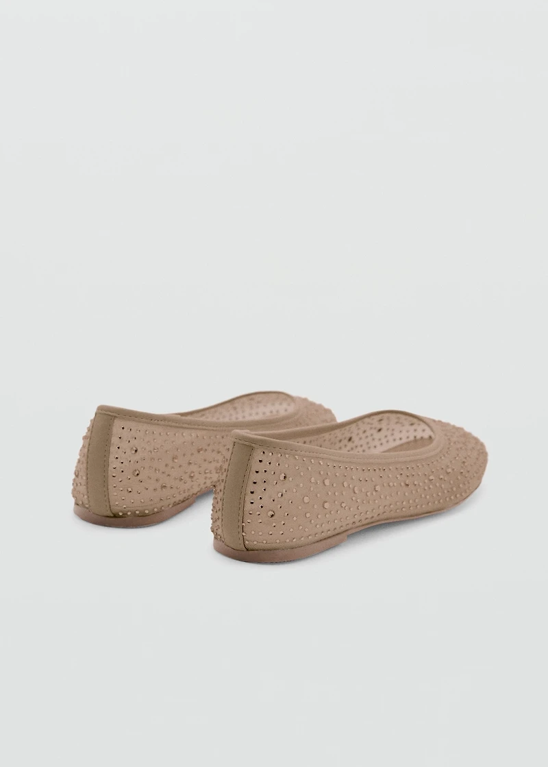 Glitter-effect ballet flats
