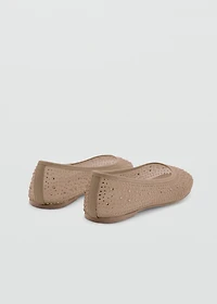 Glitter-effect ballet flats