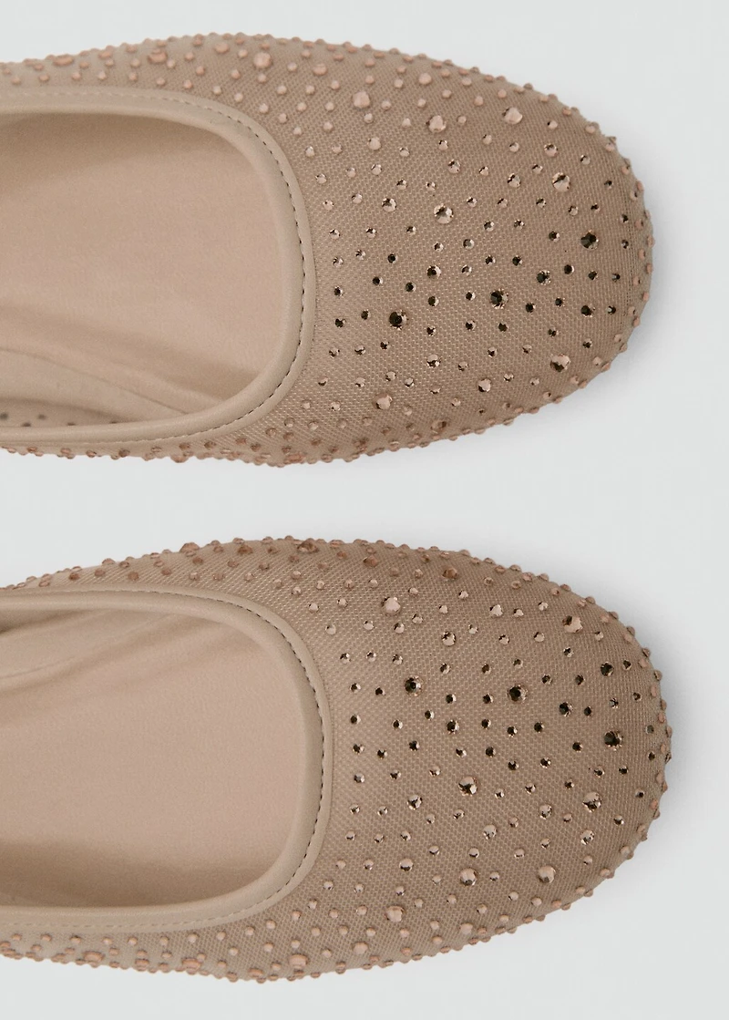 Glitter-effect ballet flats