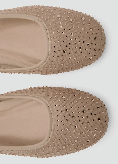 Glitter-effect ballet flats