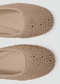 Glitter-effect ballet flats