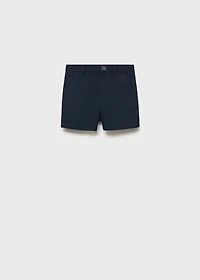 Linen-cotton blend Bermuda short