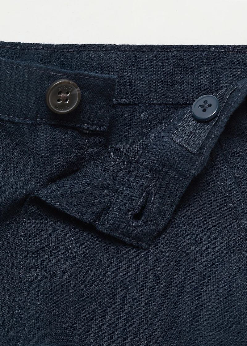 Linen-cotton blend Bermuda short