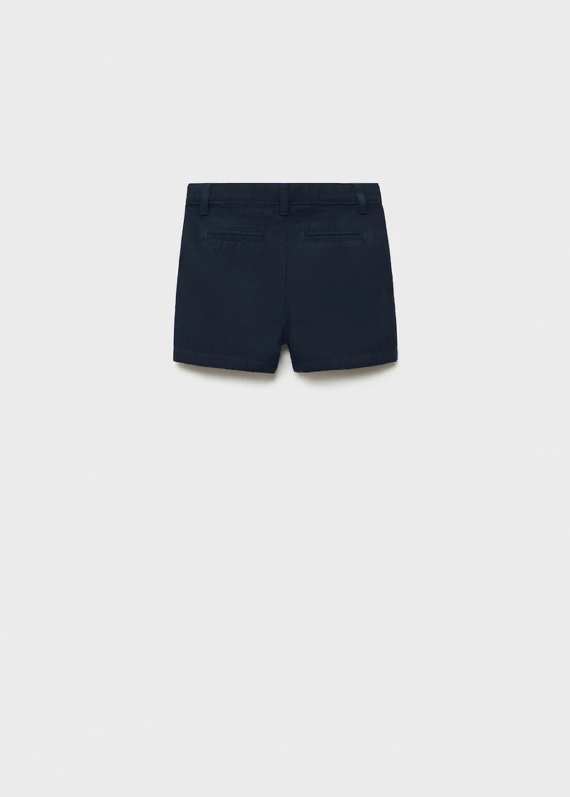 Linen-cotton blend Bermuda short