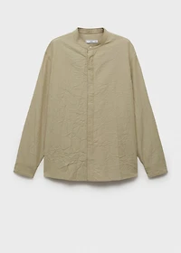 Crew-neck shirt with wrinkled effect