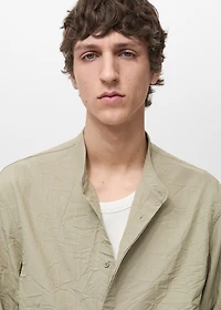 Crew-neck shirt with wrinkled effect