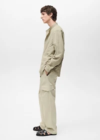 Crew-neck shirt with wrinkled effect