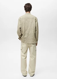 Crew-neck shirt with wrinkled effect