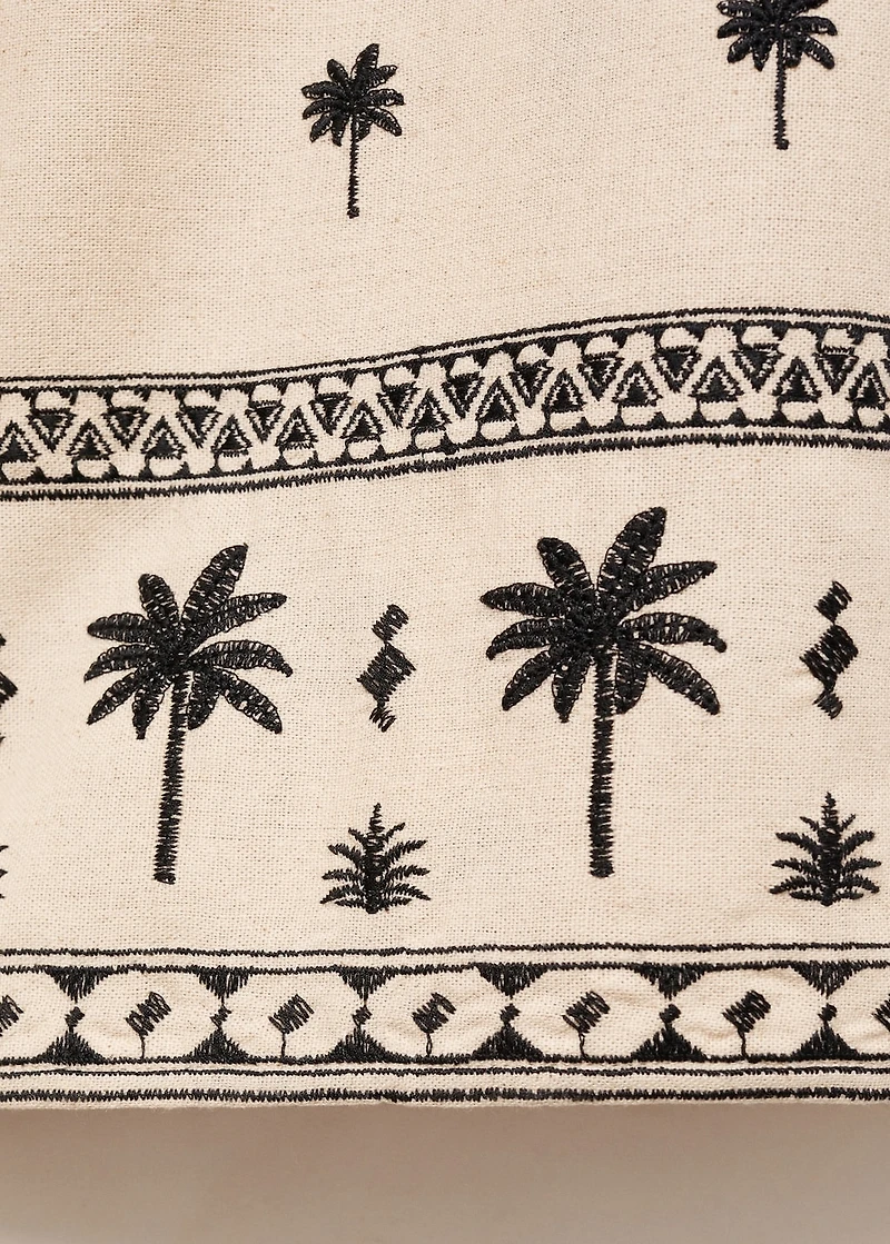 Embroidered straight-fit pants