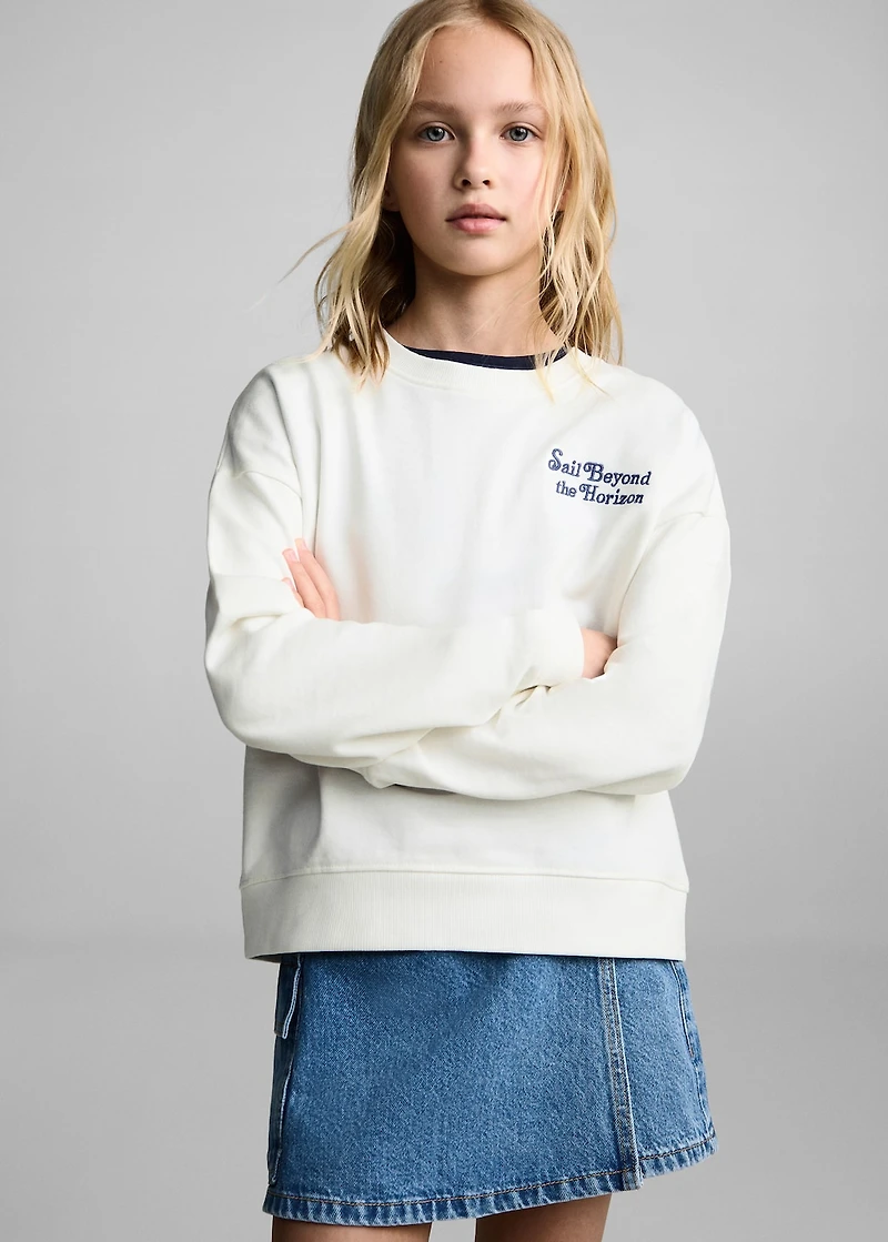 Message cotton sweatshirt