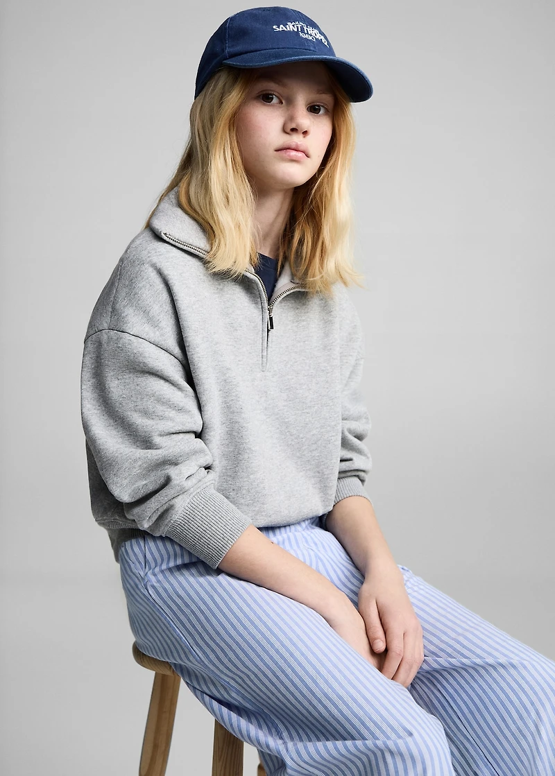 Striped cotton trousers