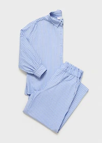 Striped cotton trousers